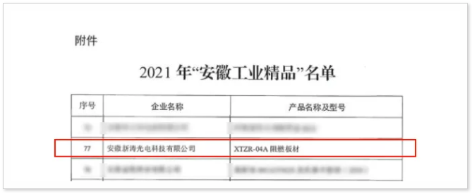 2021年度“安徽工業(yè)精品”名單新濤